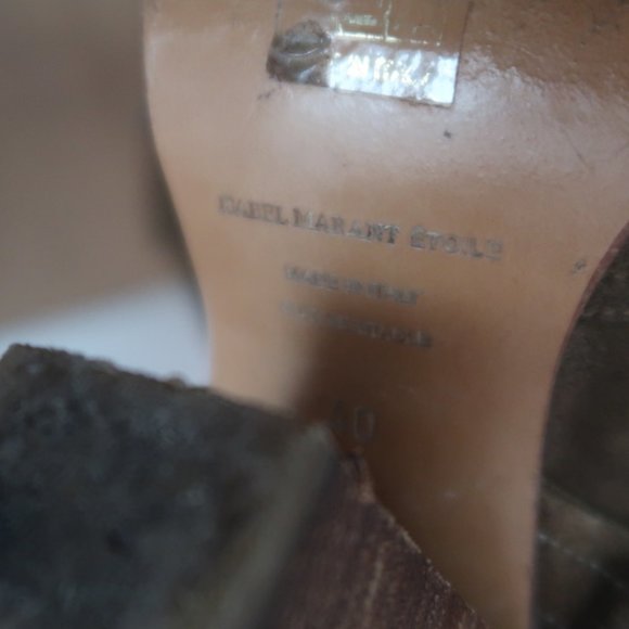 Isabel Marant Gaucho Ankle Boot EU 40 Calfskin Suede in Color Khaki Heels - Picture 4 of 9